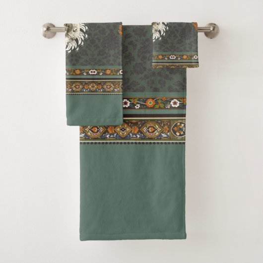  collage Retro met kant en bloemen Bad Handdoek (Insitu)