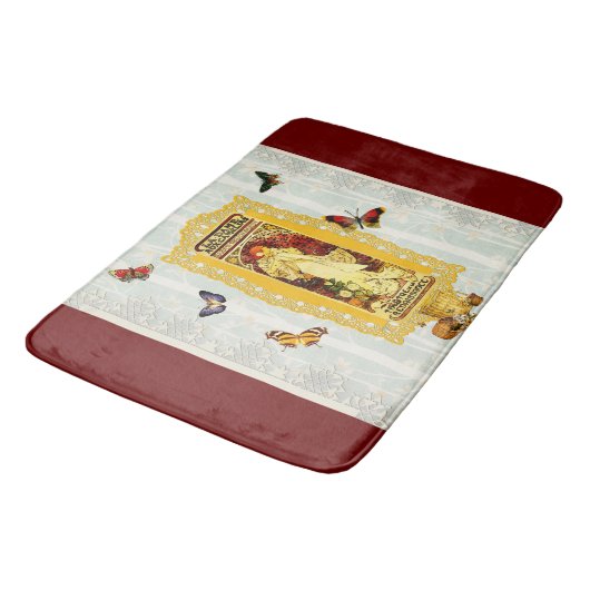  collage Retro met kant en bloemen Badmat (Gekanteld)