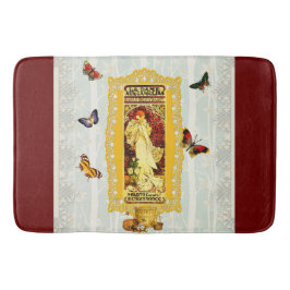  collage Retro met kant en bloemen Badmat