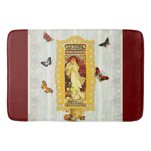  collage Retro met kant en bloemen Badmat (Voorkant)