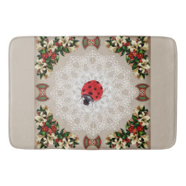  collage Retro met kant en bloemen Badmat