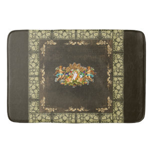 collage Retro met kant en bloemen Badmat