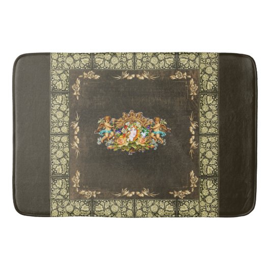  collage Retro met kant en bloemen Badmat (Voorkant)