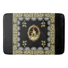  collage Retro met kant en bloemen Badmat