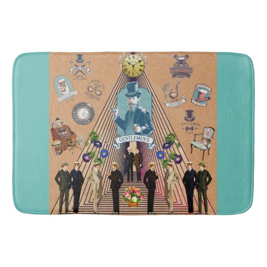  collage Retro met kant en bloemen Badmat (Voorkant)
