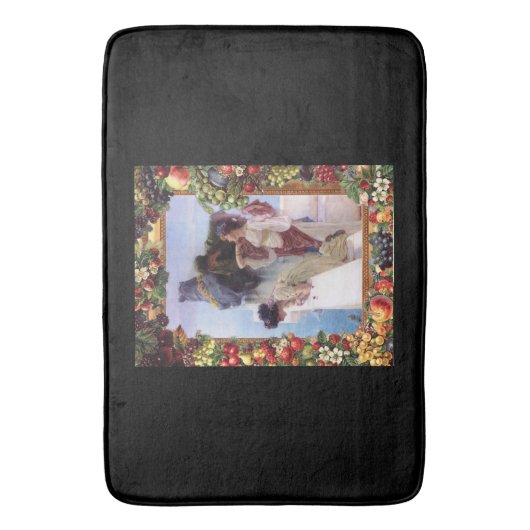  collage Retro met kant en bloemen Badmat (Voorkant Verticaal)