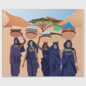  collage Retro met kant en bloemen Cadeaupapier (Vlak)