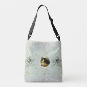  collage Retro met kant en bloemen Crossbody Tas (Achterkant)