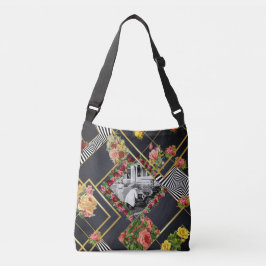  collage Retro met kant en bloemen Crossbody Tas