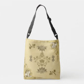  collage Retro met kant en bloemen Crossbody Tas (Achterkant)
