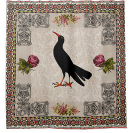  collage Retro met kant en bloemen Douchegordijn