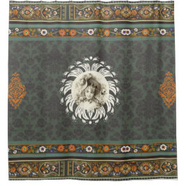  collage Retro met kant en bloemen Douchegordijn