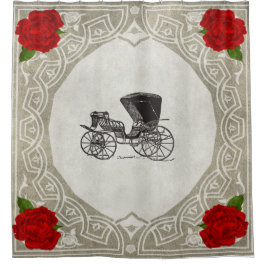  collage Retro met kant en bloemen Douchegordijn