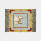  collage Retro met kant en bloemen Fleece Deken (Voorkant (Horizontaal))