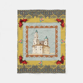  collage Retro met kant en bloemen Fleece Deken