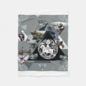  collage Retro met kant en bloemen Fleece Deken (Voorkant)