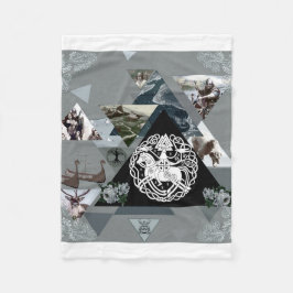  collage Retro met kant en bloemen Fleece Deken