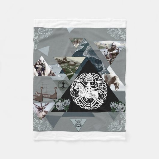  collage Retro met kant en bloemen Fleece Deken (Voorkant)