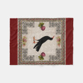 collage Retro met kant en bloemen Fleece Deken (Voorkant (Horizontaal))