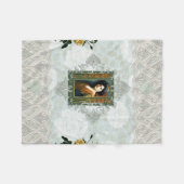  collage Retro met kant en bloemen Fleece Deken (Voorkant (Horizontaal))