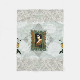  collage Retro met kant en bloemen Fleece Deken