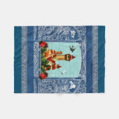  collage Retro met kant en bloemen Fleece Deken (Voorkant (Horizontaal))