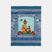  collage Retro met kant en bloemen Fleece Deken (Voorkant)