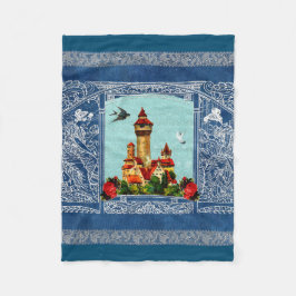 collage Retro met kant en bloemen Fleece Deken