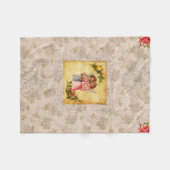  collage Retro met kant en bloemen Fleece Deken (Voorkant (Horizontaal))
