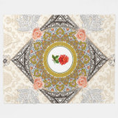  collage Retro met kant en bloemen Fleece Deken (Voorkant (Horizontaal))