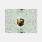  collage Retro met kant en bloemen Fleece Deken (Voorkant (Horizontaal))