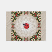  collage Retro met kant en bloemen Fleece Deken (Voorkant (Horizontaal))