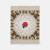  collage Retro met kant en bloemen Fleece Deken (Voorkant)