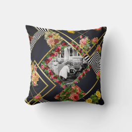  collage Retro met kant en bloemen Kussen