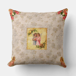  collage Retro met kant en bloemen Kussen