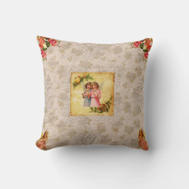 collage Retro met kant en bloemen Kussen