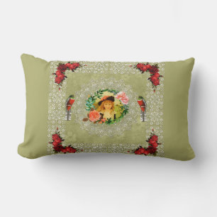 collage Retro met kant en bloemen Kussen