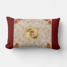 collage Retro met kant en bloemen Kussen