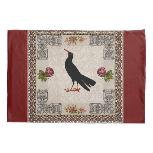  collage Retro met kant en bloemen Kussensloop (Achterkant-Links)