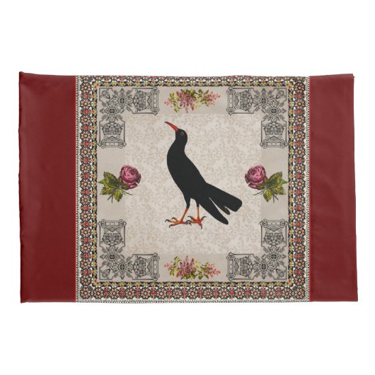  collage Retro met kant en bloemen Kussensloop (Achterkant-Rechts)