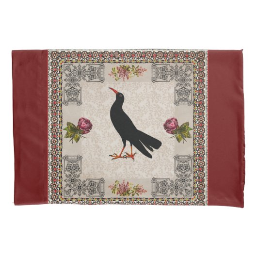  collage Retro met kant en bloemen Kussensloop (Voorkant-Links)