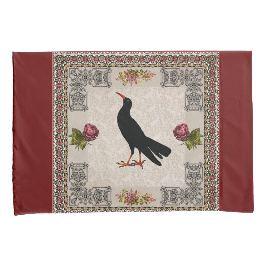 collage Retro met kant en bloemen Kussensloop (Voorkant-Rechts)