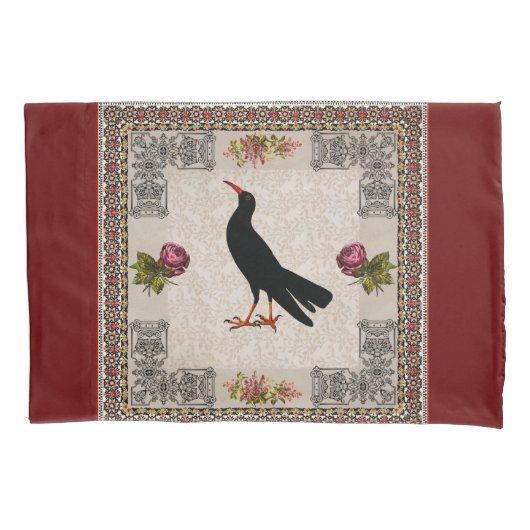  collage Retro met kant en bloemen Kussensloop (Voorkant)