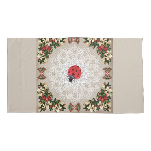  collage Retro met kant en bloemen Kussensloop (Achterkant)