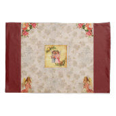  collage Retro met kant en bloemen Kussensloop (Achterkant-Links)