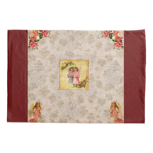  collage Retro met kant en bloemen Kussensloop (Achterkant-Links)