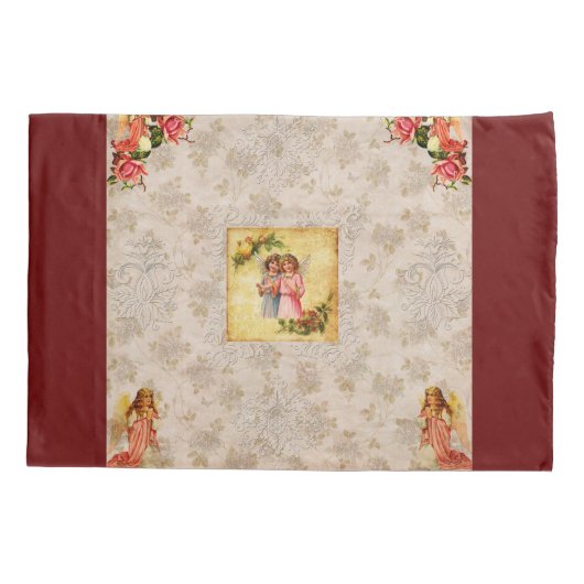 collage Retro met kant en bloemen Kussensloop (Achterkant)