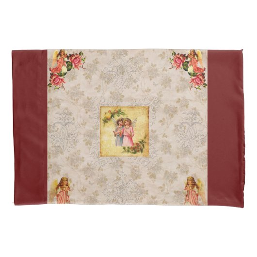  collage Retro met kant en bloemen Kussensloop (Voorkant)