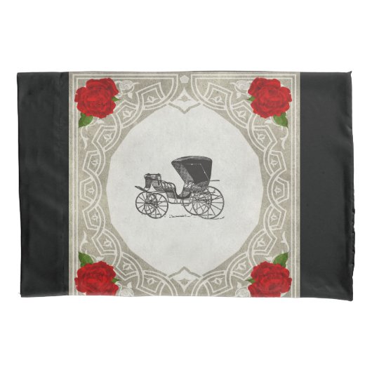  collage Retro met kant en bloemen Kussensloop (Voorkant-Links)