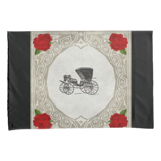  collage Retro met kant en bloemen Kussensloop (Voorkant-Rechts)